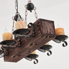 Philip Pine Wood 6 Light Pendant